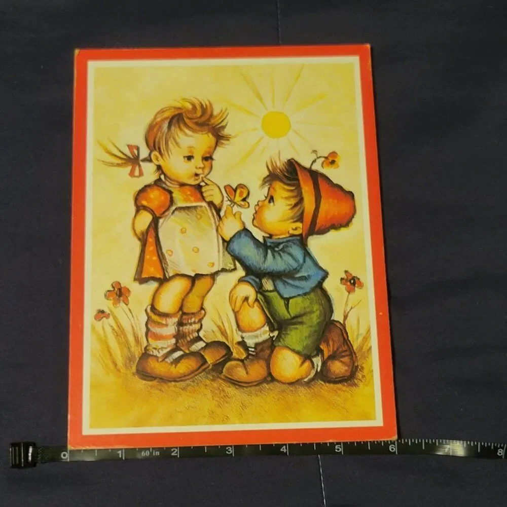 VINTAGE 1970s EVANS HUMMEL LITHOGRAPH MOUNTED ON CHIPBOARD